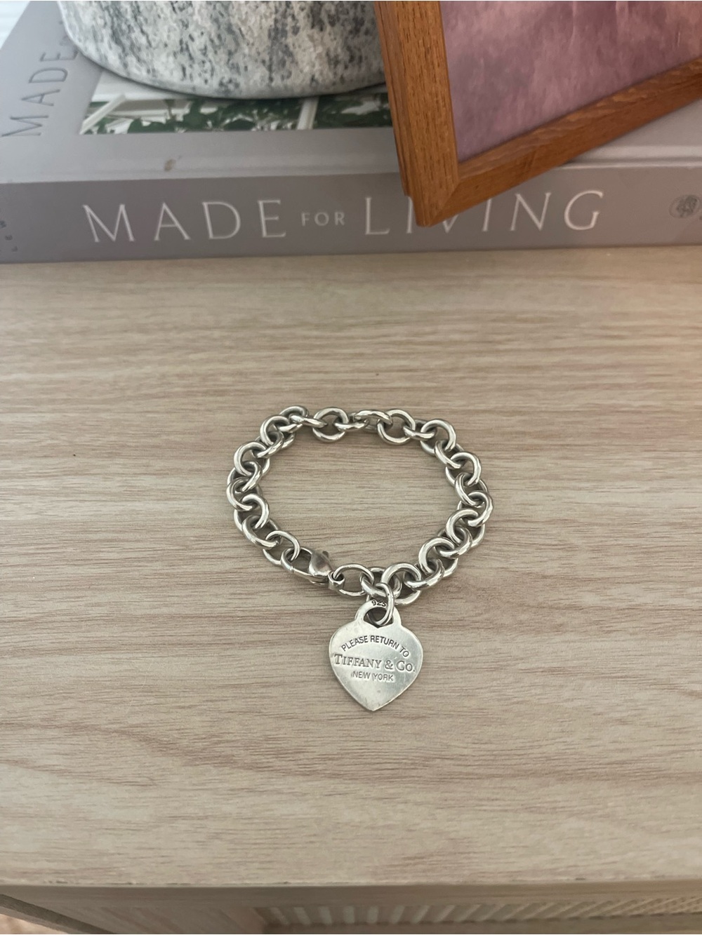 Tiffany & Co. Sterling Silver Heart Tag Charm Bracelet - Silver